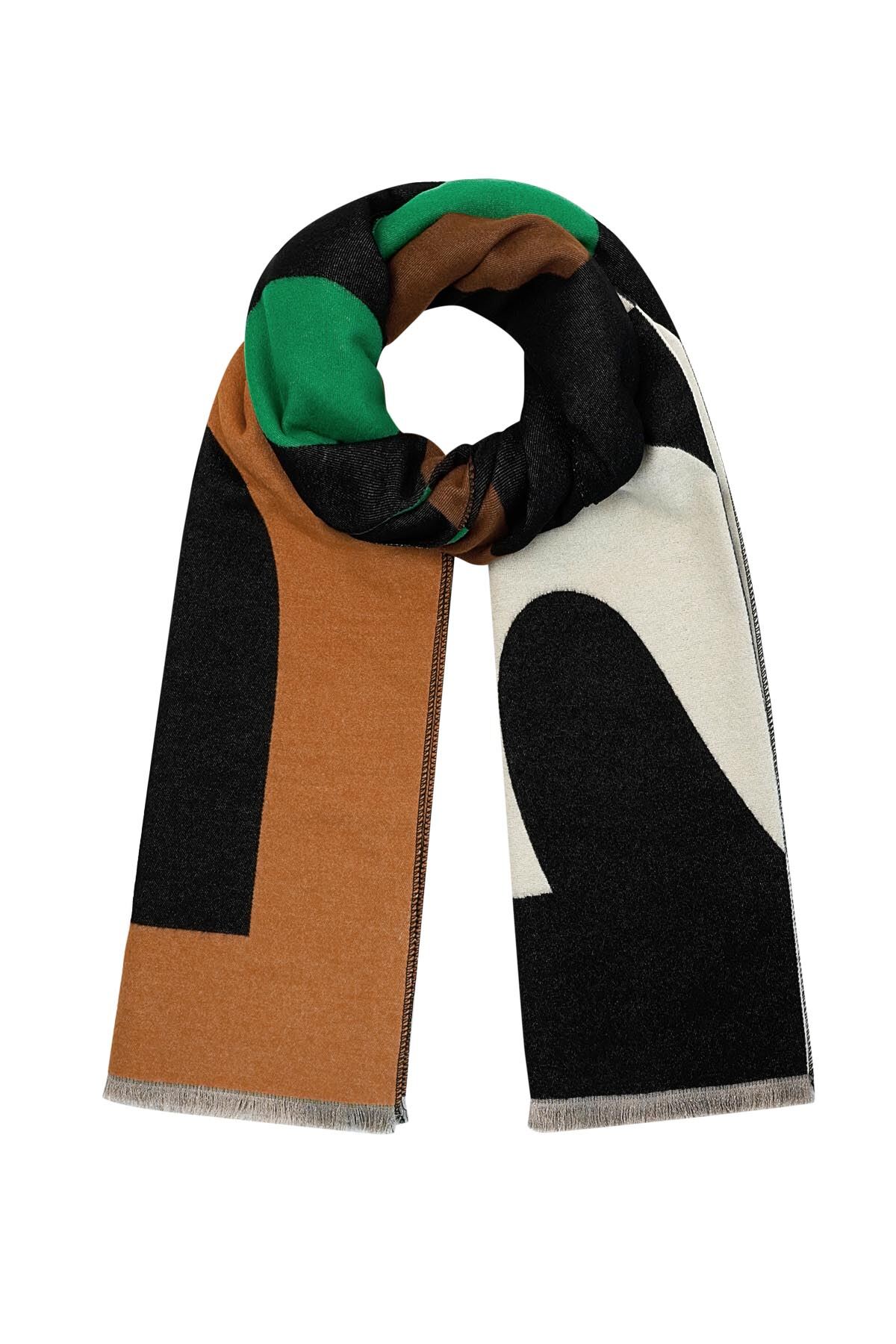 Bufanda con estampado París - verde naranja 
