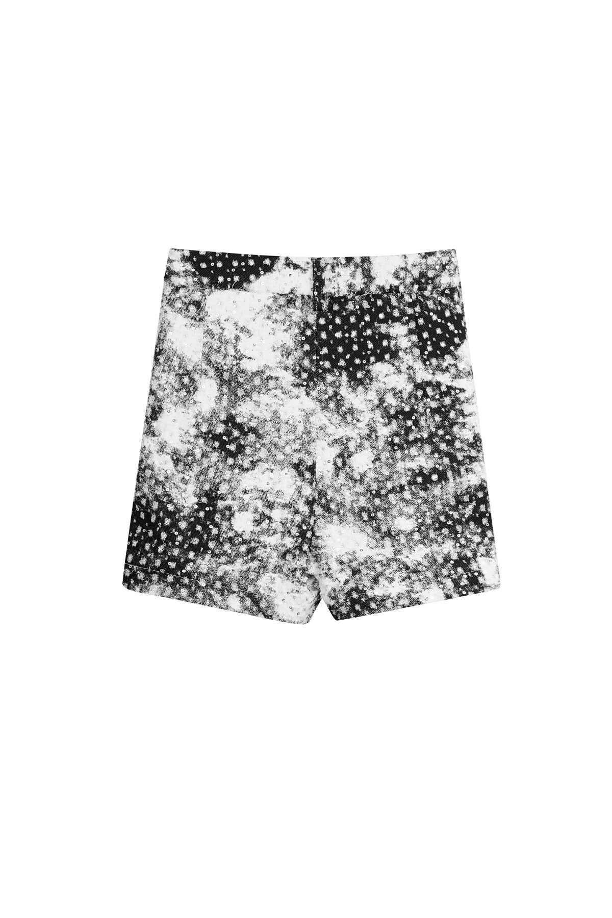 Cotton Donna Shorts Alta Vita Stampa Astratta h5 Immagine6