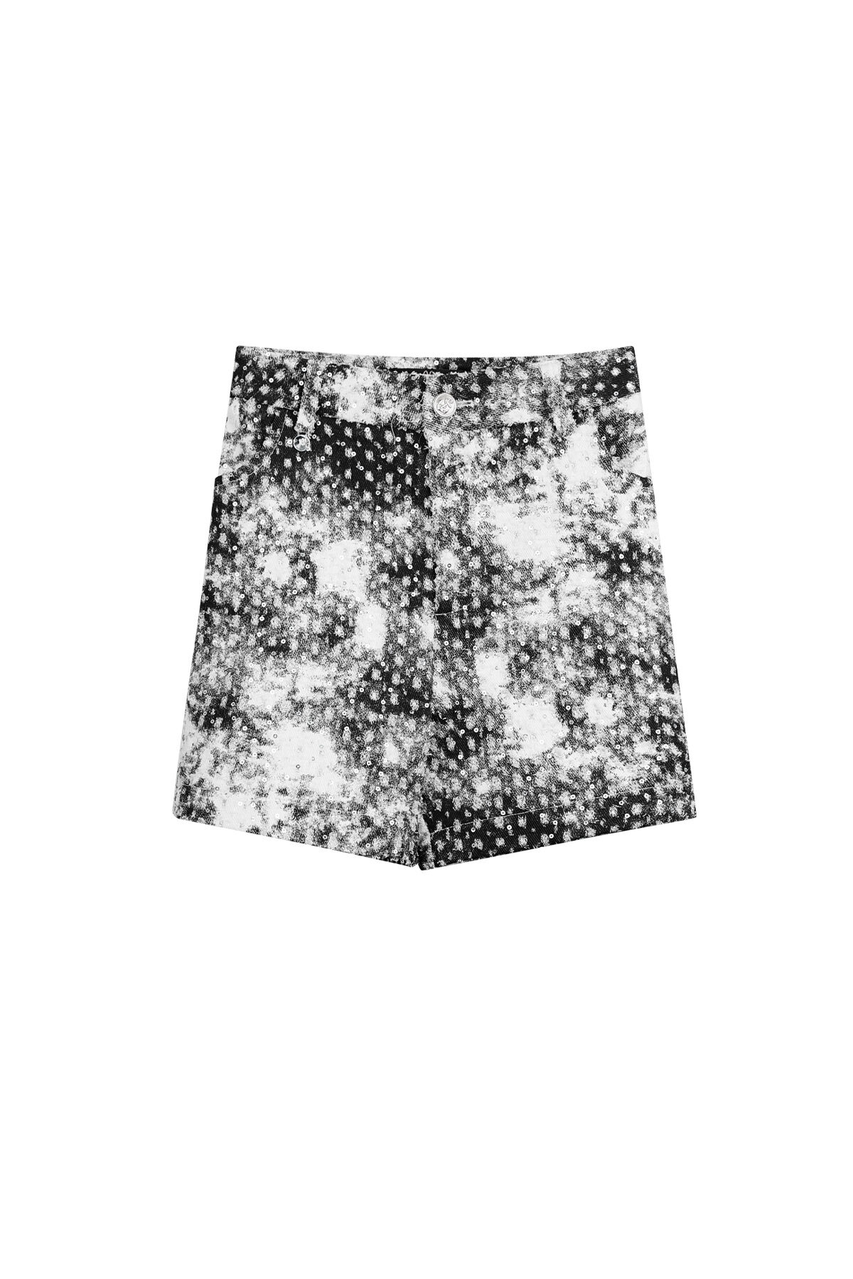 Cotton Women's High-Waisted Shorts Abstract Print 2