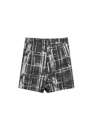 High-Waisted Women's Shorts with Geometric Print in Cotton Blend Fabric h5 Picture6