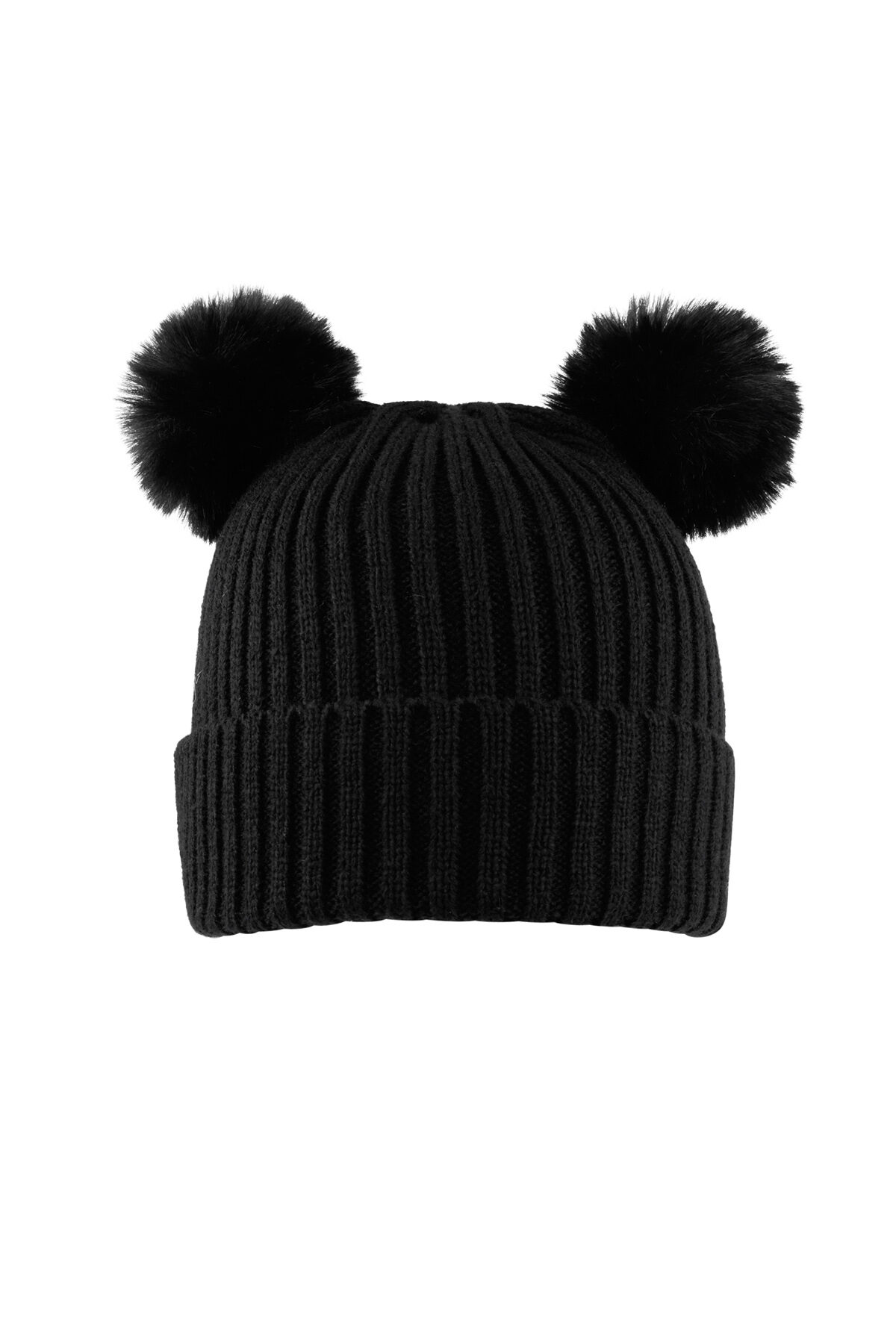Kids - basic hat with beige balls 