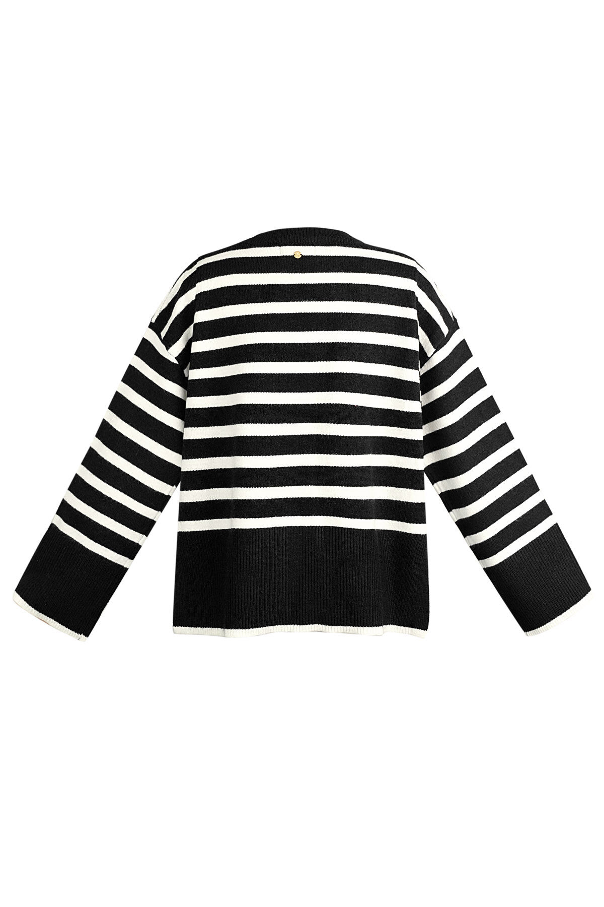 Pull maille larges rayures et manches évasées h5 Image8