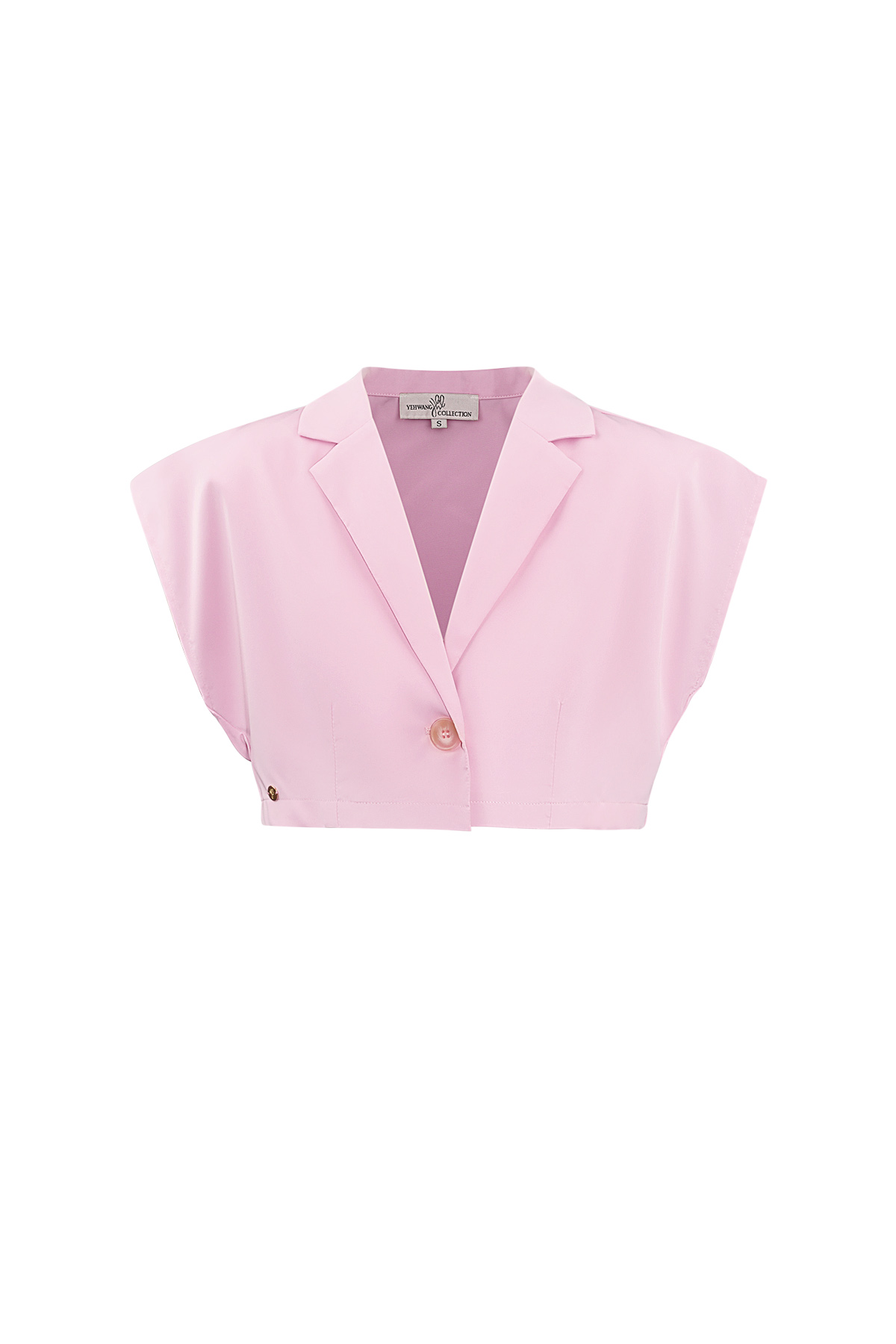 Polyester Women's Sleeveless Top Blazer Style Single Button Closure 2