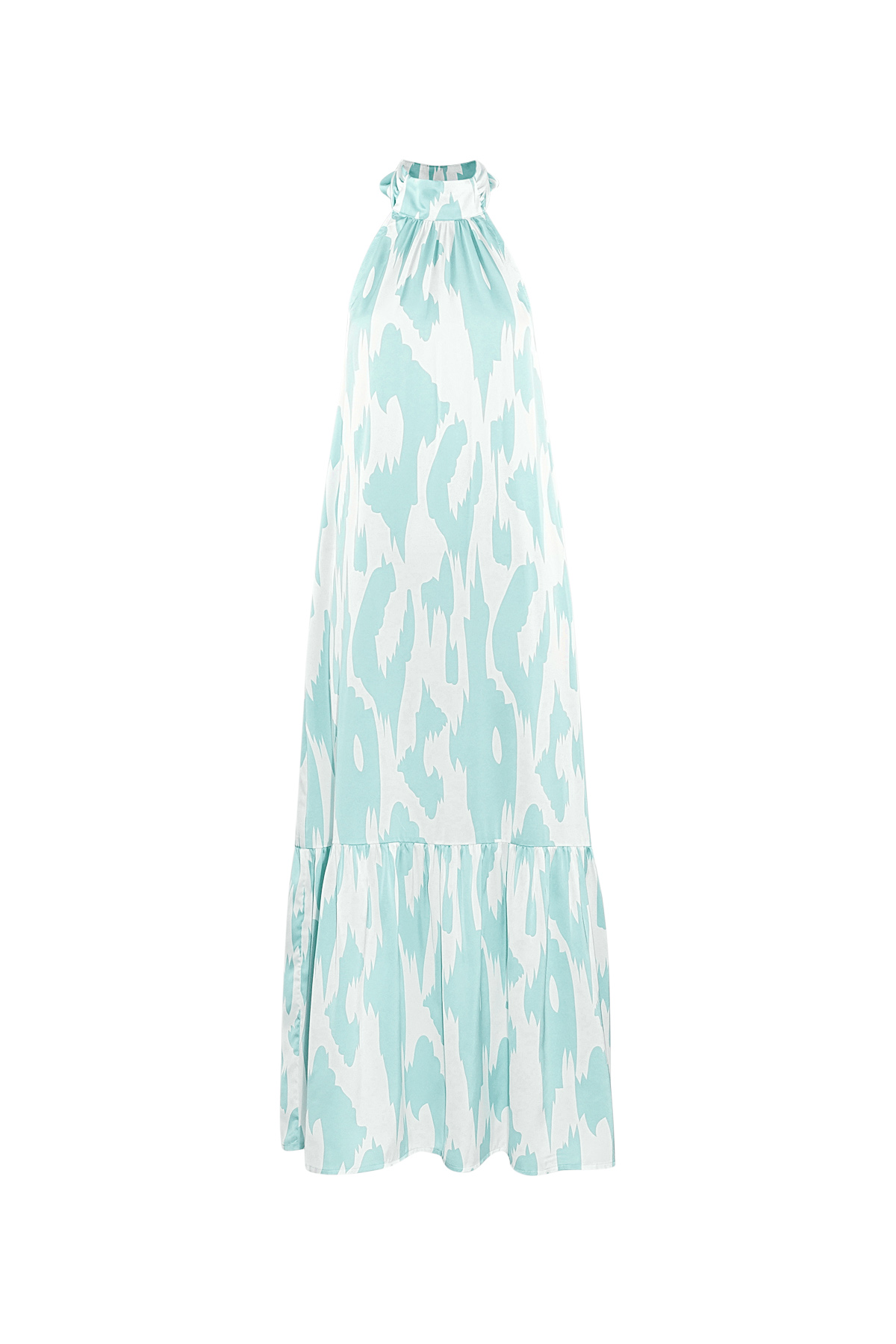 Polyester Women's Maxi Dress Halter Neck Ikat Print 2