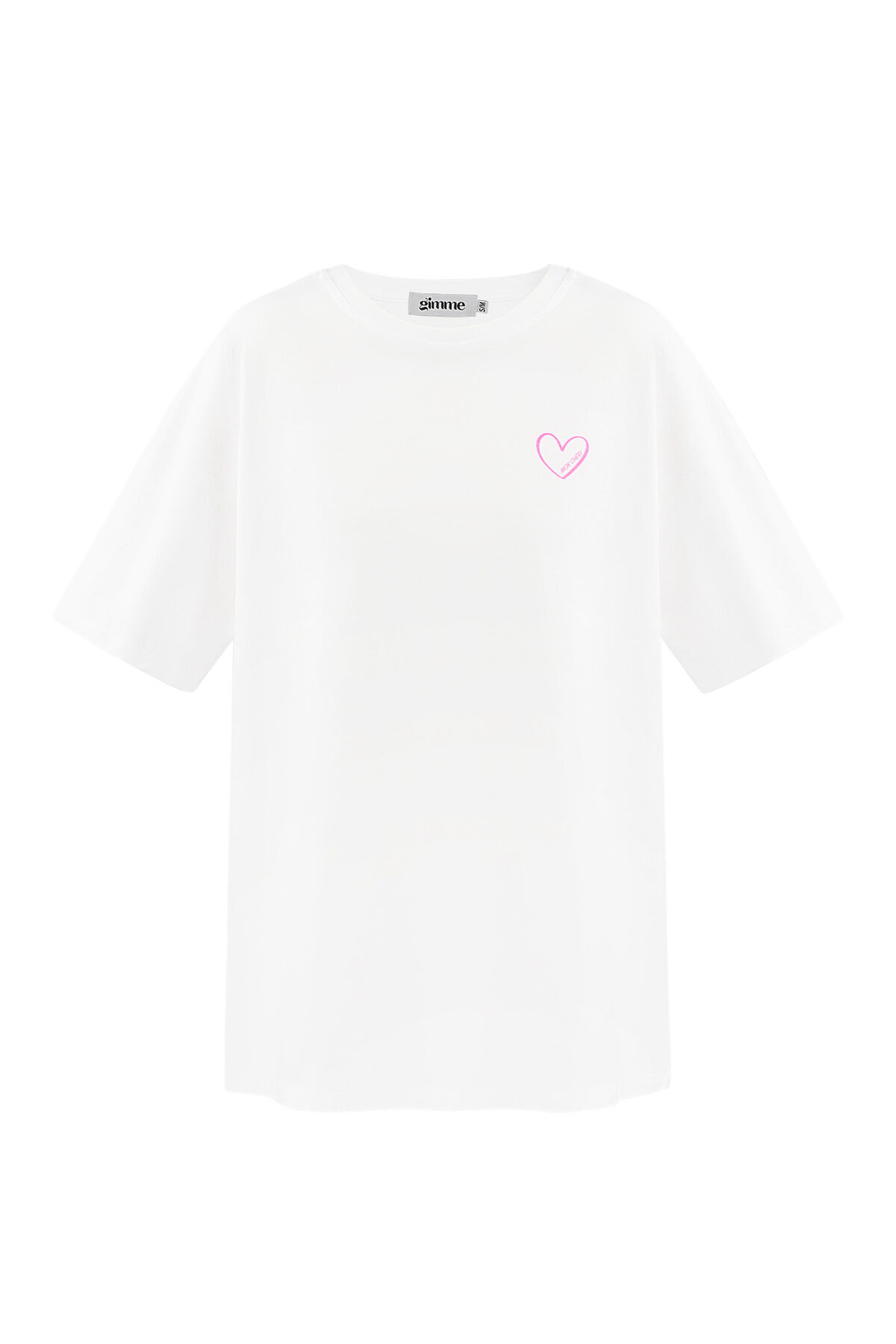 Cotton Women's T-shirt Oversized Embroidered Heart h5 
