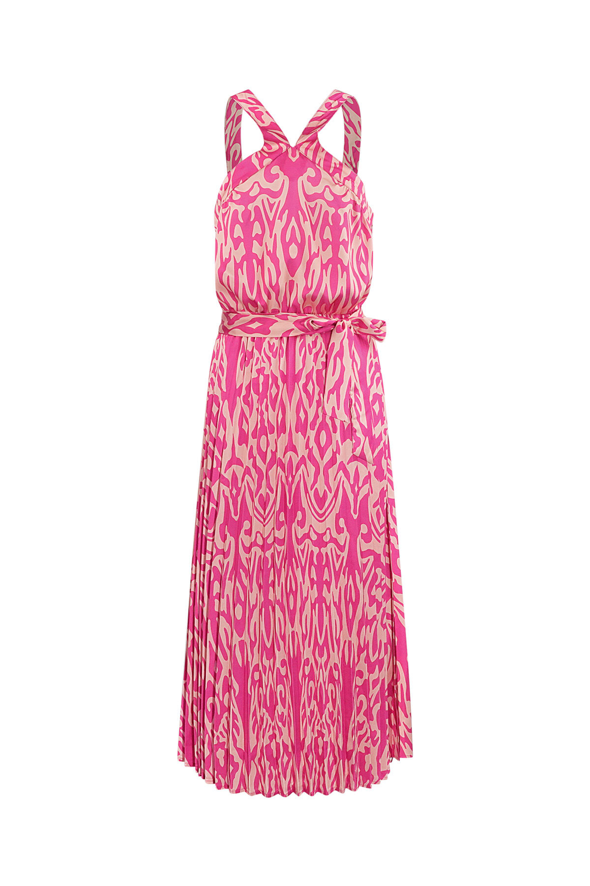 Polyester Women's Maxi Dress Halter Neck Printed Pattern 