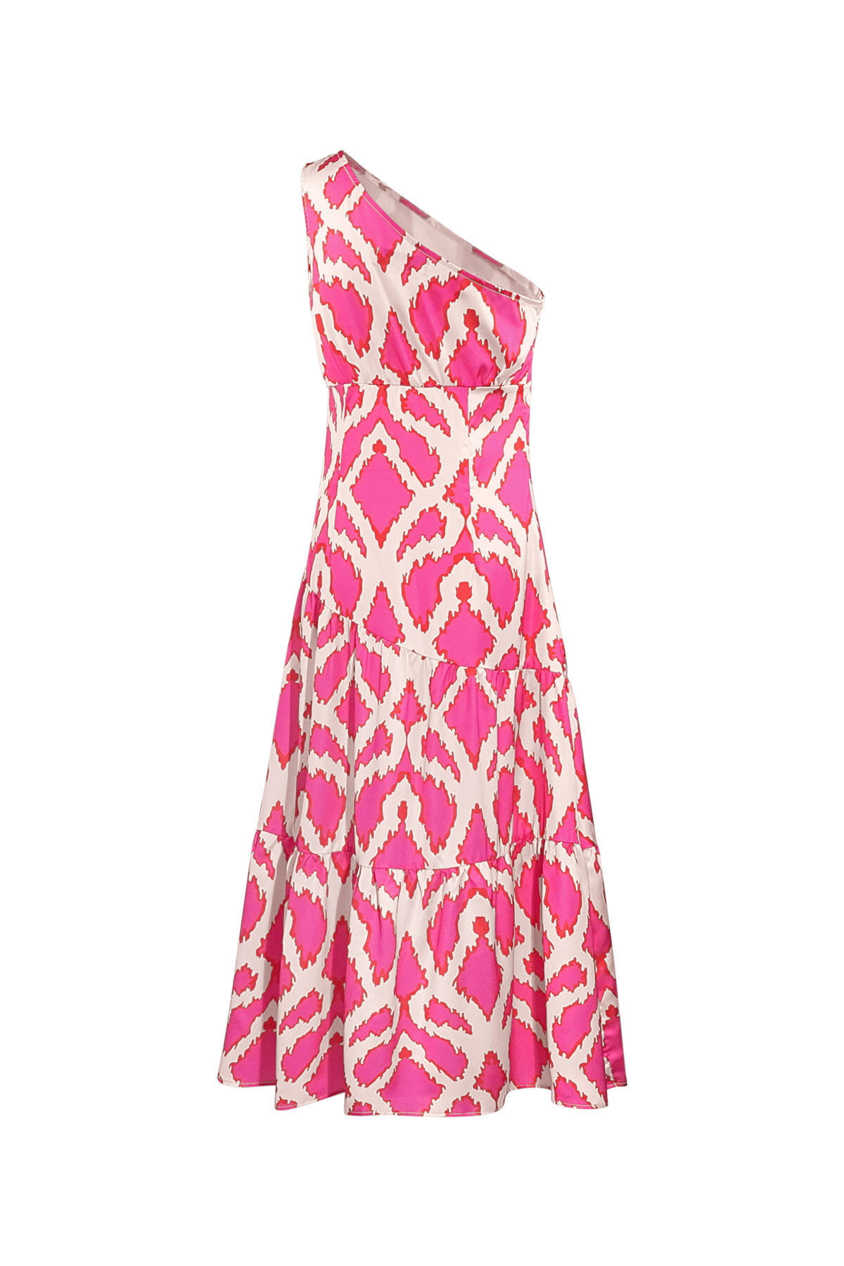Polyester Women's Maxi Dress One-Shoulder Geometric Print h5 Picture4