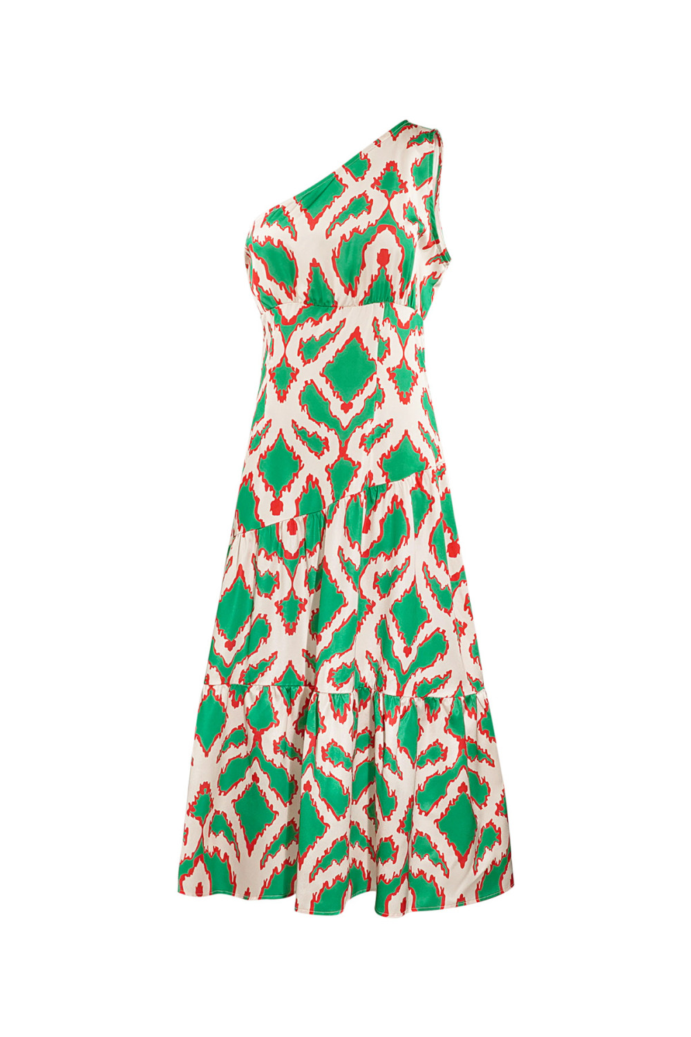 Polyester Women's Maxi Dress One-Shoulder Geometric Print