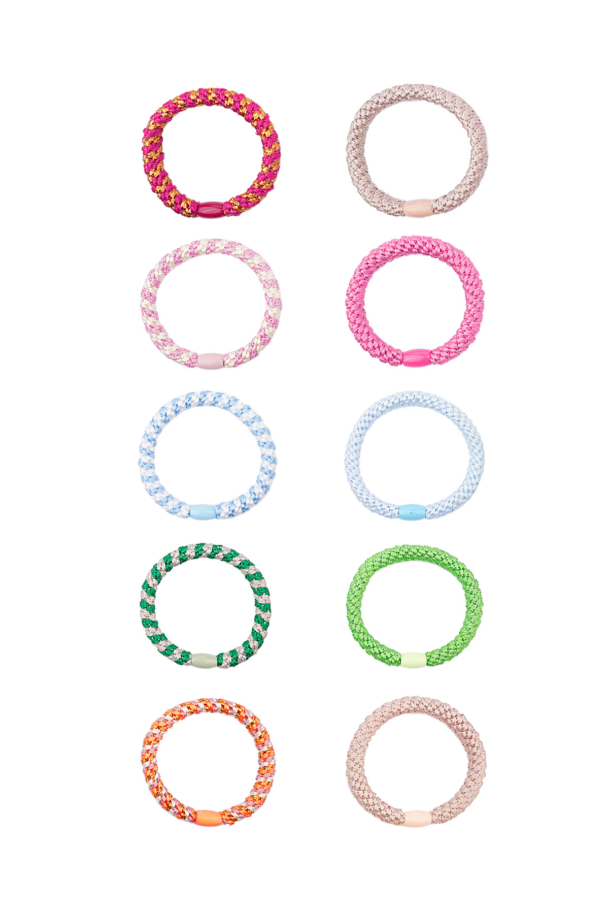 Scatola di braccialetti elastici per capelli atmosfera tropicale - multi 