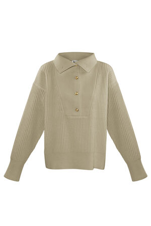Maglione Donna in Misto Lana Maglia con Collo Alto e Pulsanti h5