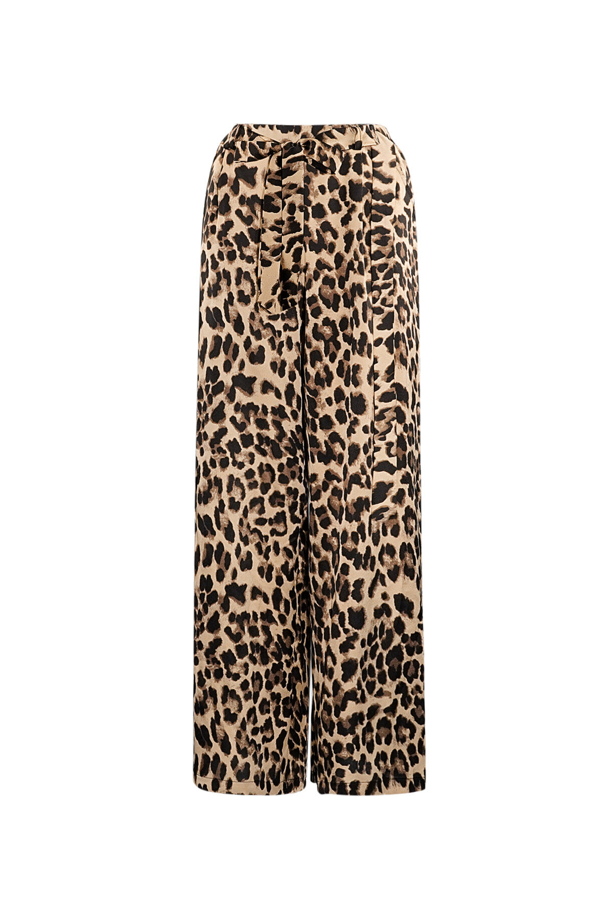 Polyester Damen Weitbein-Hosen Leopardenmuster Hohe Taille 2