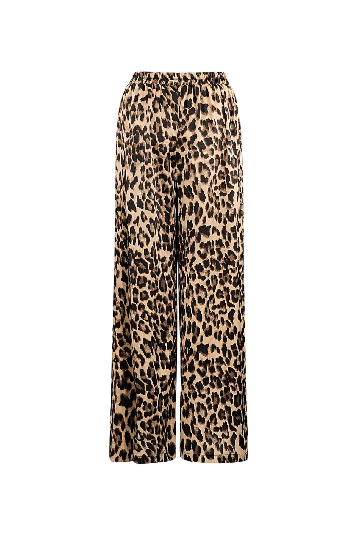 Polyester Women's Wide Leg Pants Leopard Print High Waist h5Picture8