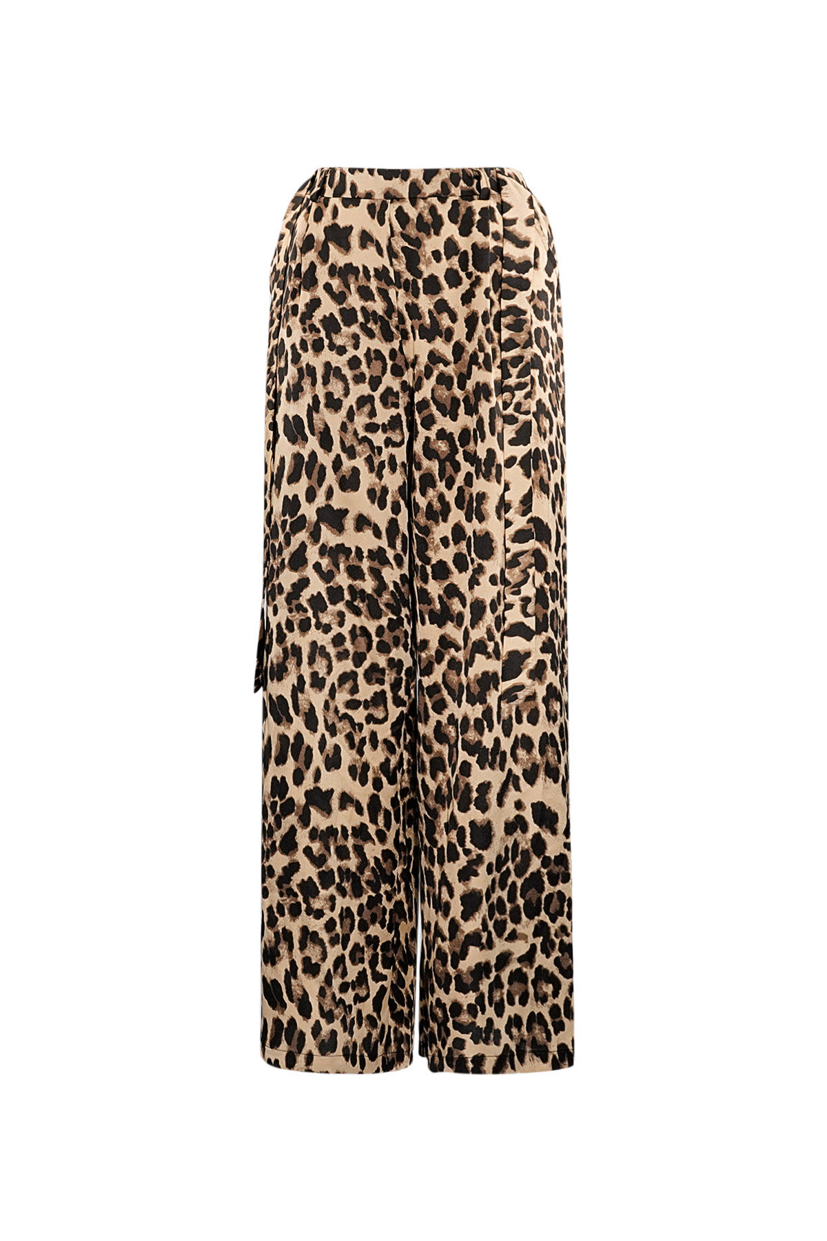 Polyester Women's Wide Leg Pants Leopard Print High Waist h5Picture6