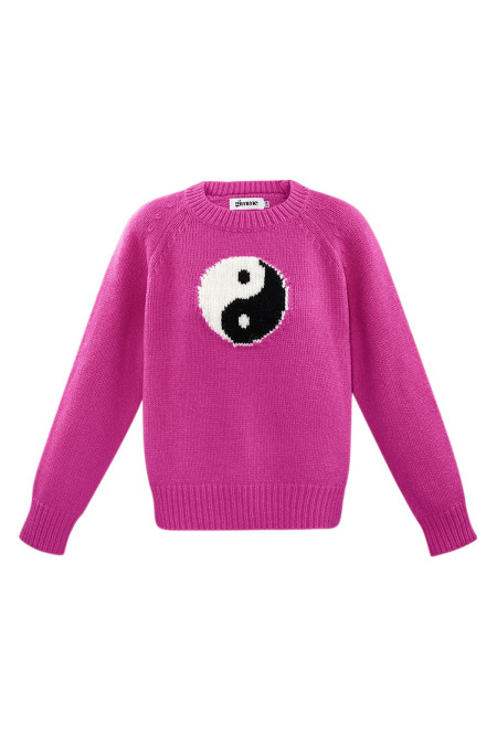 Gestrickte Baumwolle Damen Strickpullover Yin Yang Symbol 2