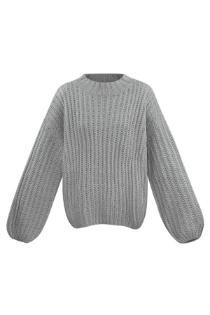 Gestrickte Baumwolle Damen Oversized Pullover Grobe Rippstruktur h5 
