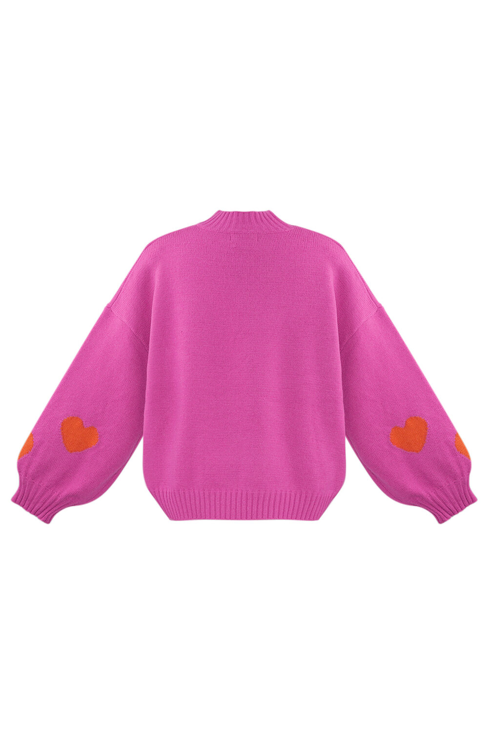 Maglione Donna Oversized in Mistura di Lana lavorata a Maglia con Applicazione Cuore h5Immagine7