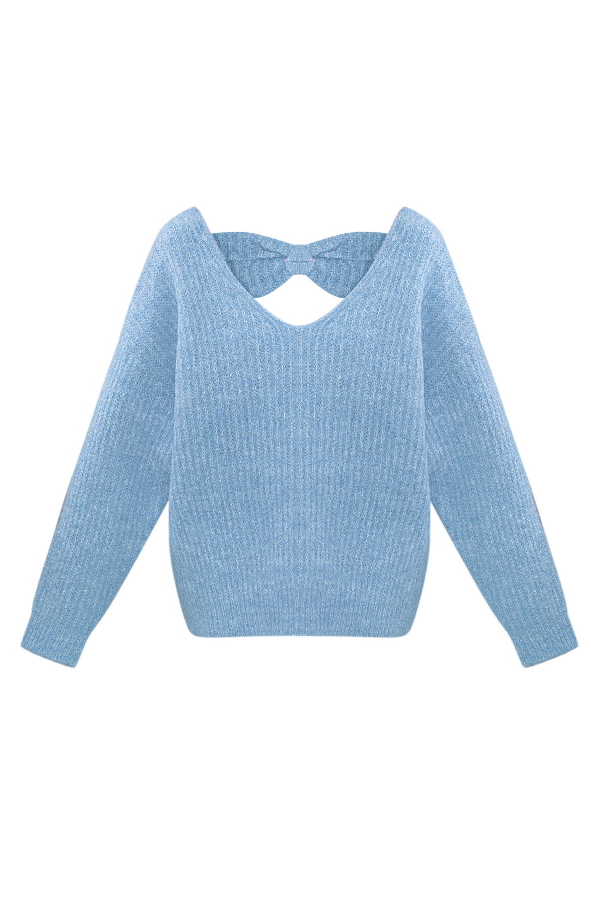 Knitted Polyester Women's Sweater Back Cut-Out Design 