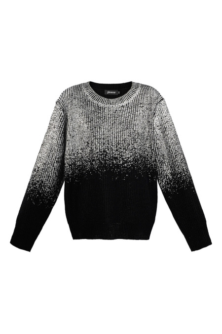 Gestrickte Acryl Damen Strickpullover Herbst/Winter Farbkontrast 2