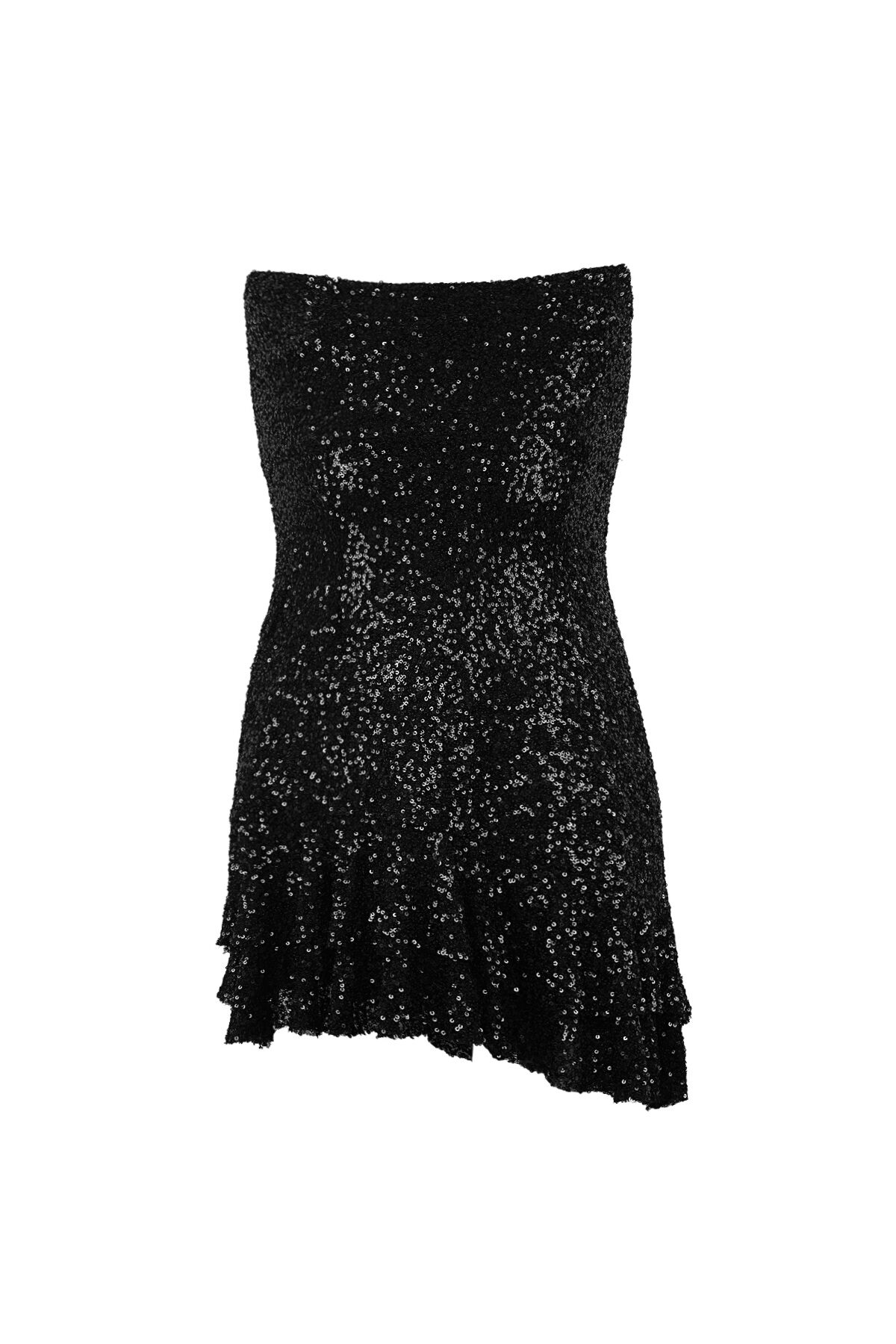 Polyester Sequin Women's Mini Dress Strapless Bow Detail Picture6