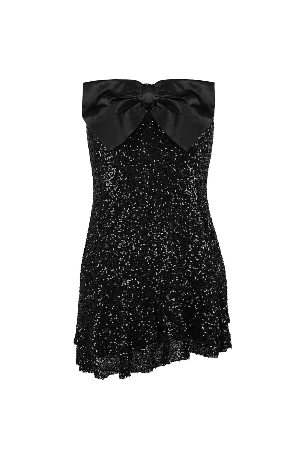 Polyester Sequin Women's Mini Dress Strapless Bow Detail h5 