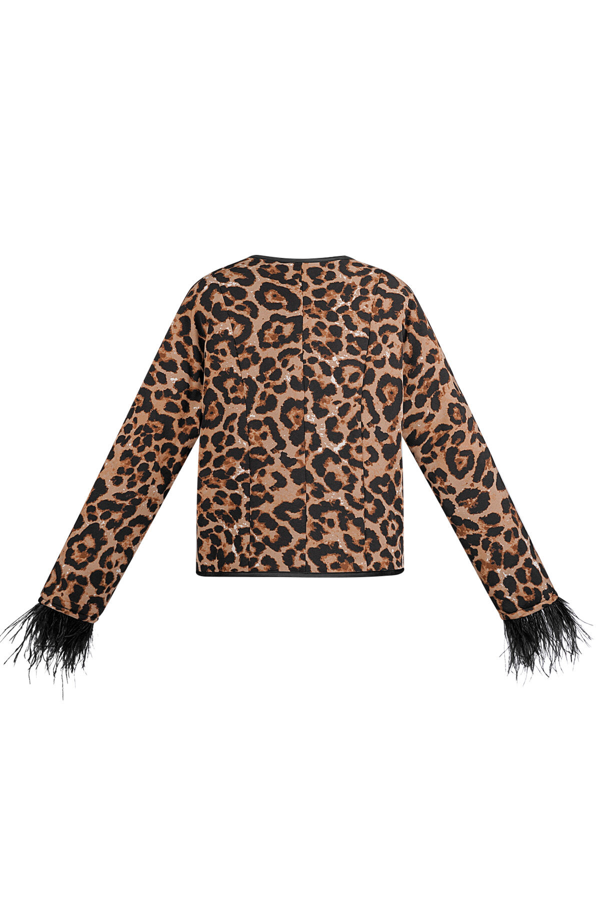 Polyester Damenjacke Leopardenmuster Fransen-Detail h5 Bild6