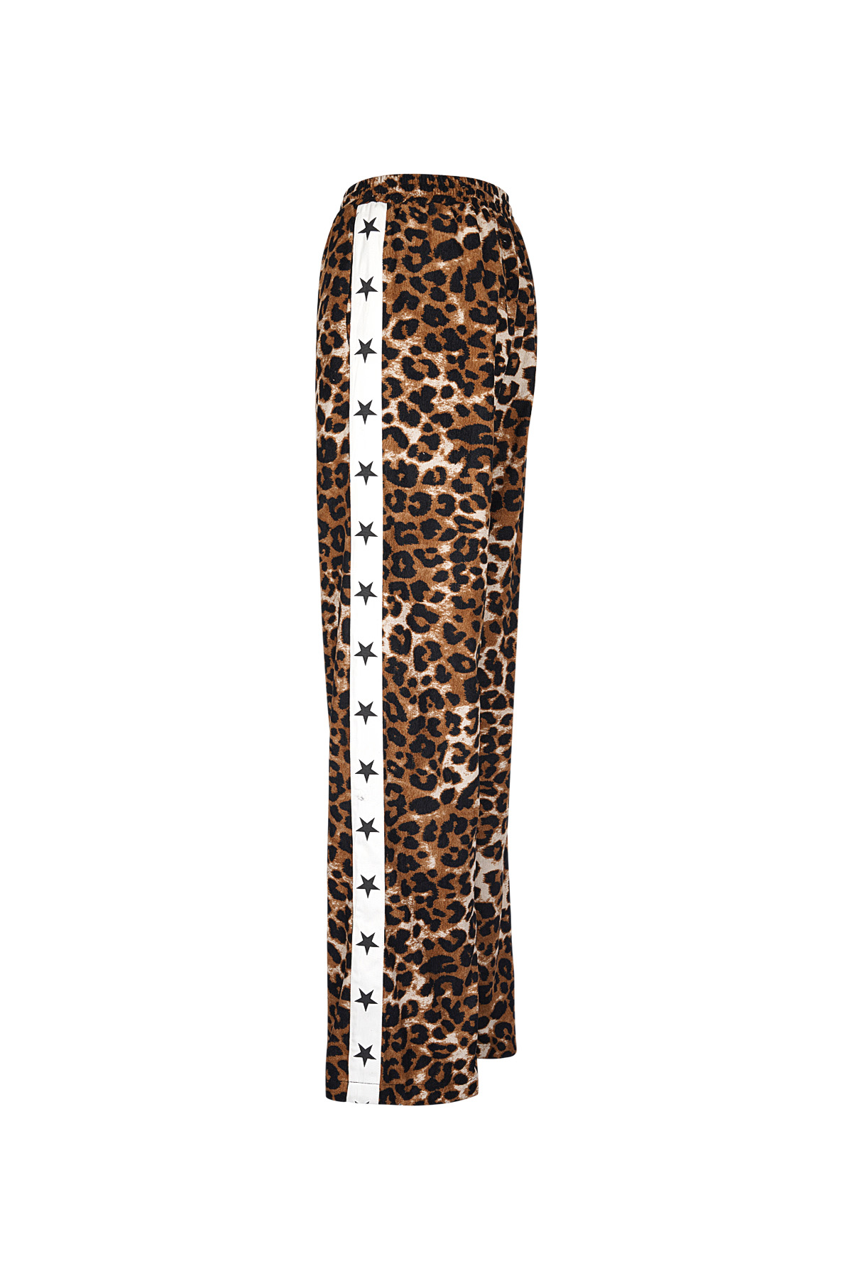 Pantalone Dritto Donna Stampa Leopardo Tessuto Sportivo Immagine6