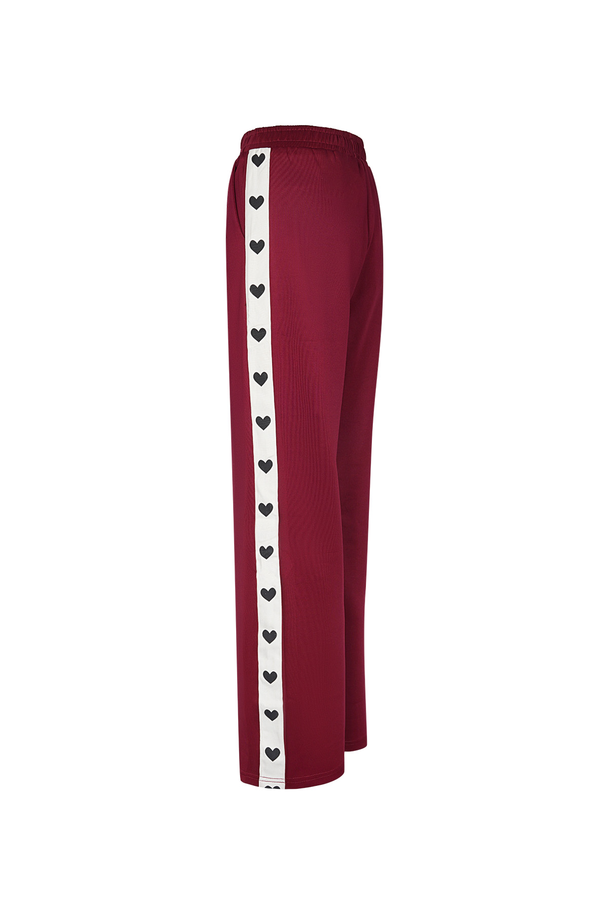 Woven Women's Straight Leg Pants Sporty Heart Pattern