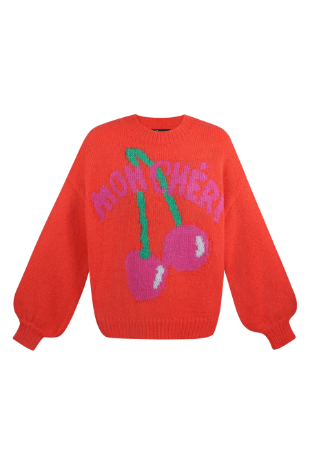 Nylon Strickpullover Damen Oversized Kirsch-Graphic Mon Cheri 2