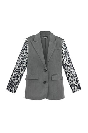Conjunto de Traje de Mujer en Poliéster Chaqueta con Mangas de Estampado de Leopardo y Lentejuelas h5