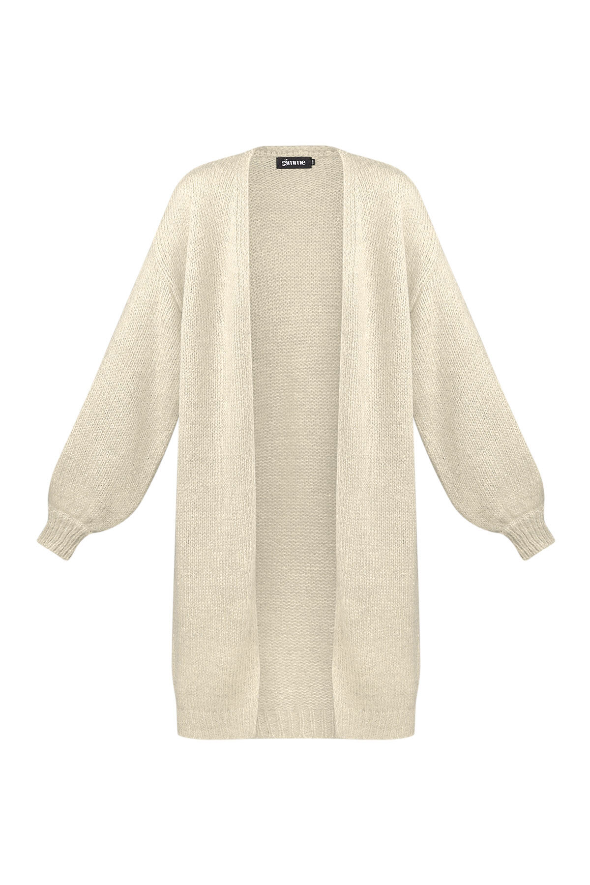 Cardigan de Punto de Nylon Mujer Largo Corte Oversized Abertura delantera 2