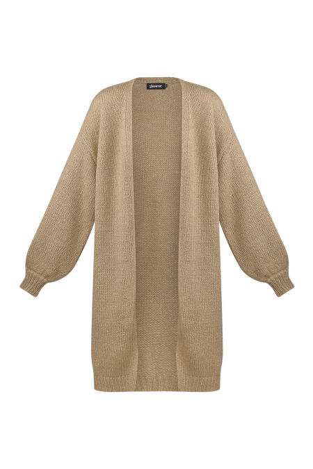 Nylon Strickcardigan Damen Langmodell Oversized Offener Vorderteil 2