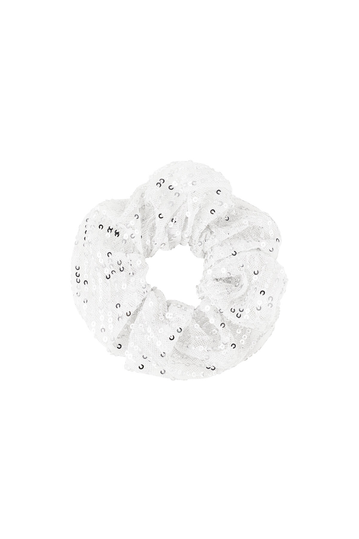Glitter scrunchie - silver color color