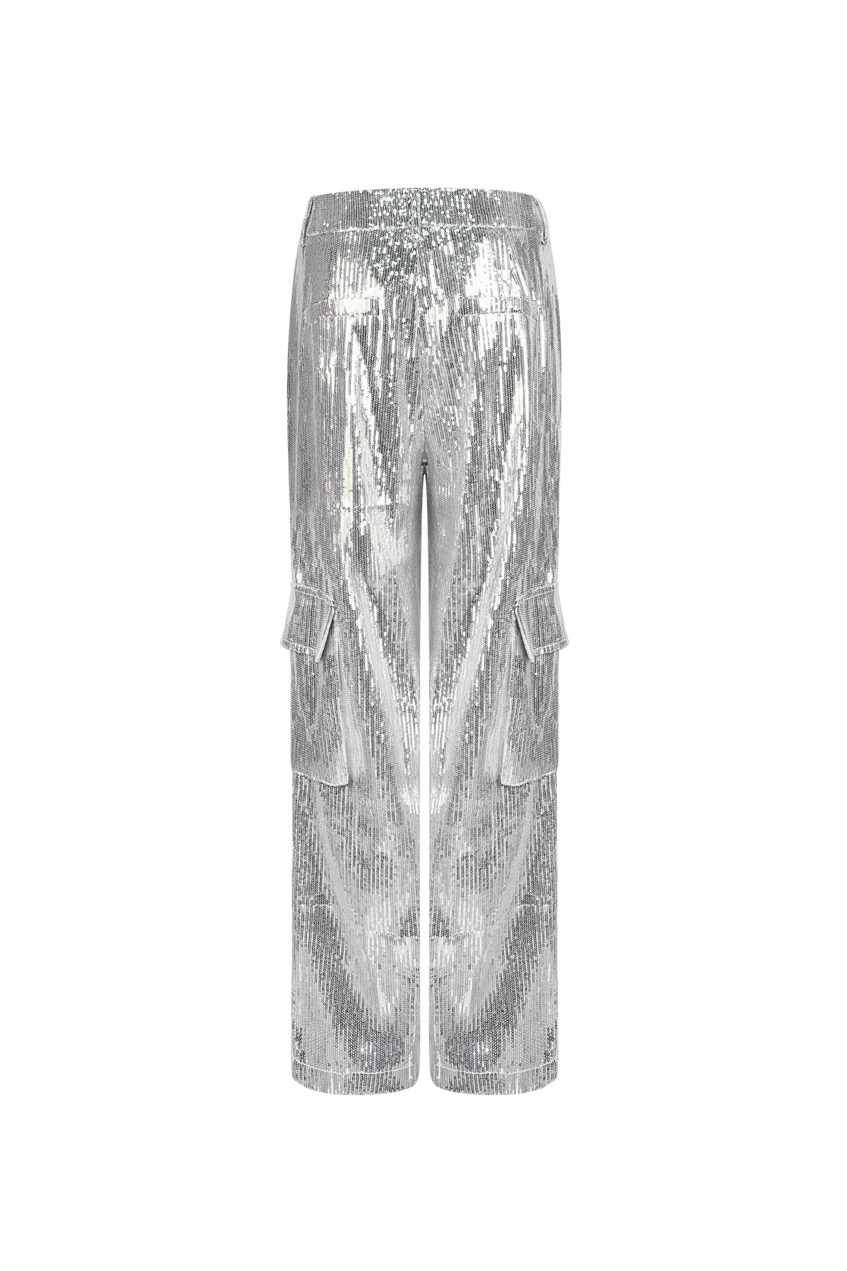 Tessuto Paillettes Donna Pantaloni Dritti Eleganti h5 Immagine2