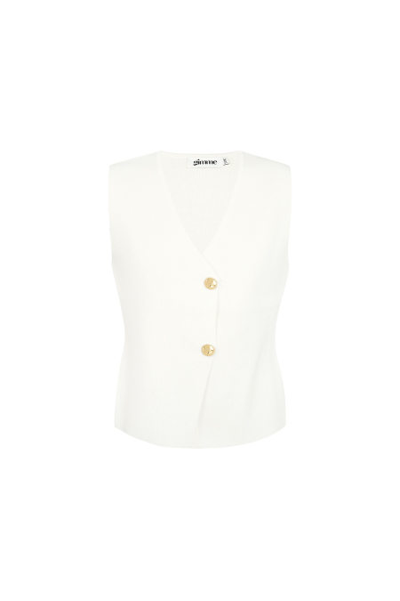 Viscose Knit Cardigan Women's Sleeveless V-Neck Buttoned Front 2