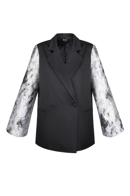 Polyester Women's Suit Set Double-Breasted Design Contrast Sleeve Pattern 2
