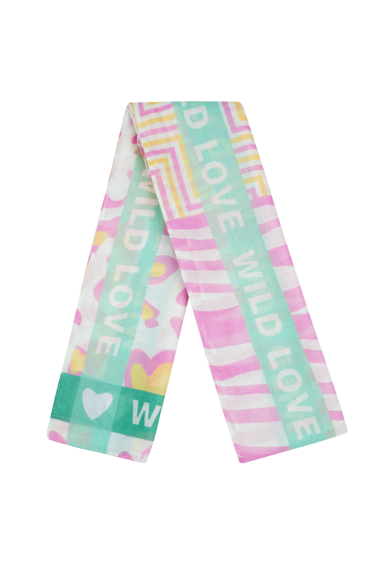Sciarpa colorata wild love - Arancione e rosa h5Immagine4