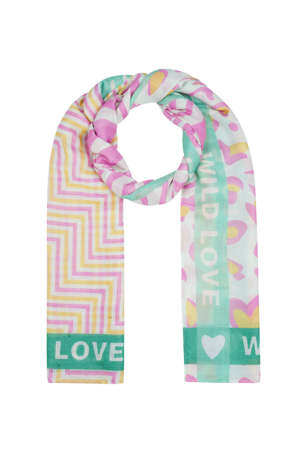 Sciarpa colorata wild love - Arancione e rosa