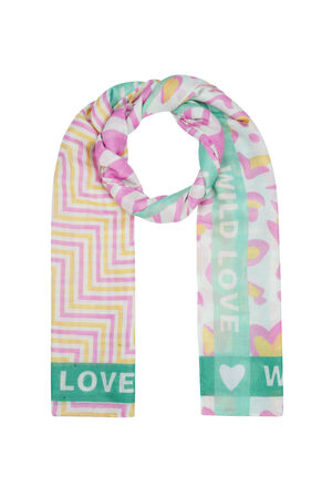 Sciarpa colorata wild love - Arancione e rosa h5