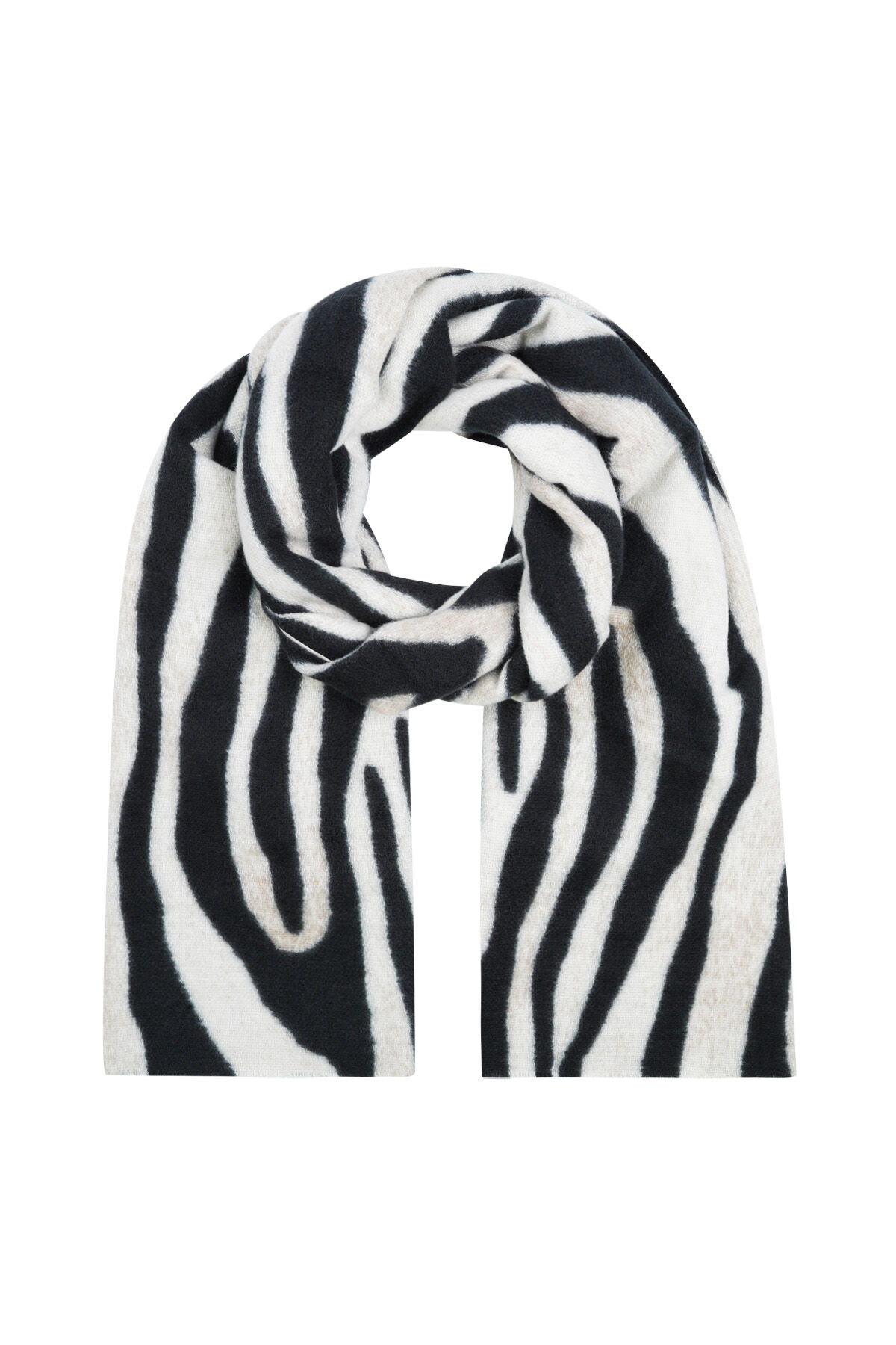Sciarpa stampa zebra - Nero e bianco h5 