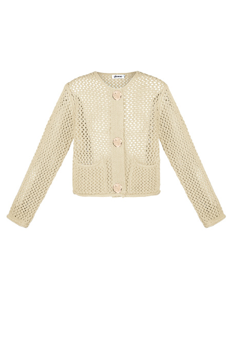 Knitted Polyester Women's Cardigan Open Front Crochet Pattern 2