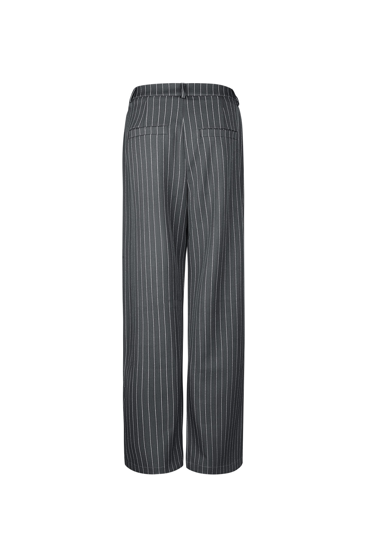 Pantalón ancho de pinzas con rayas finas para mujer h5 Imagen7