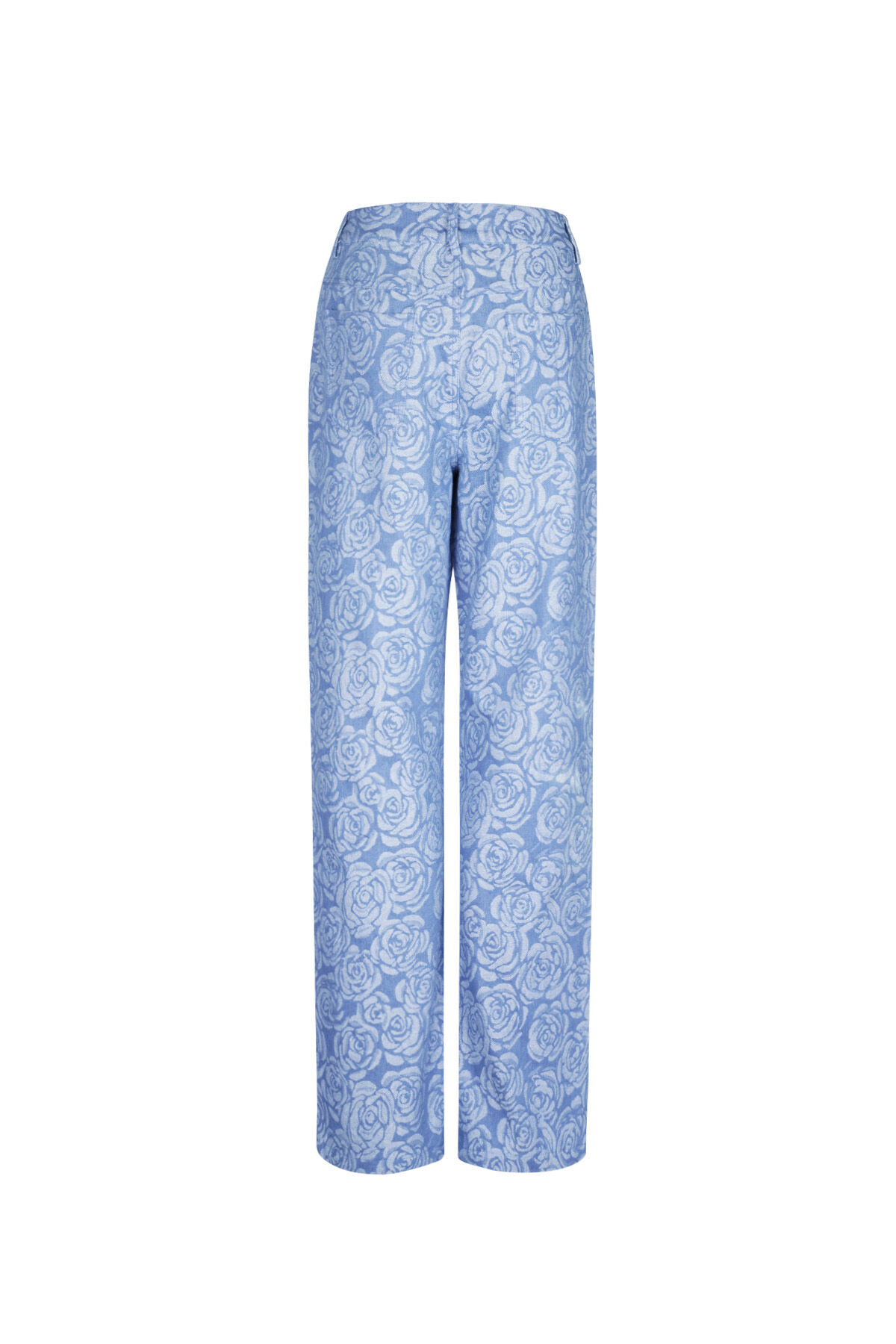 Cotton Woven Women's Straight Leg Pants Casual Floral Print h5 Picture6