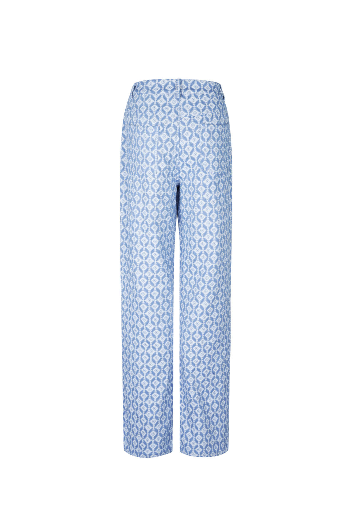Cotton Woven Women's Straight Leg Pants Geometric Pattern h5 Picture5
