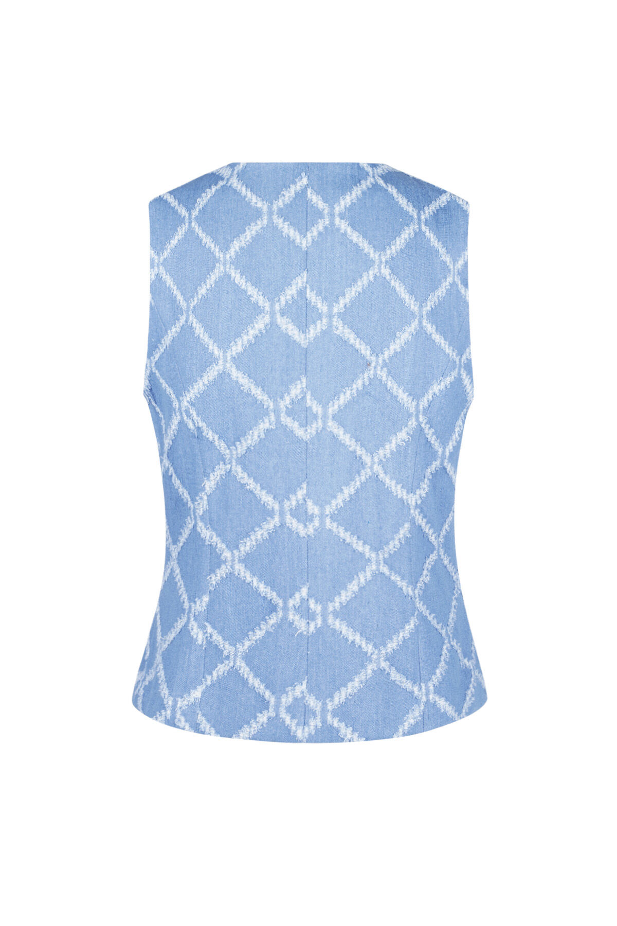 Cotton Women's Sleeveless Top Buttoned Geometric Pattern h5Picture6