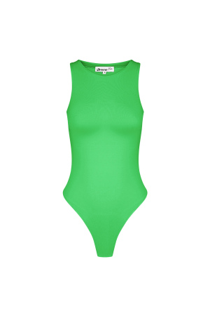 Poliéster Mujer Body Sin Mangas Cuello Alto Ajustado h5 