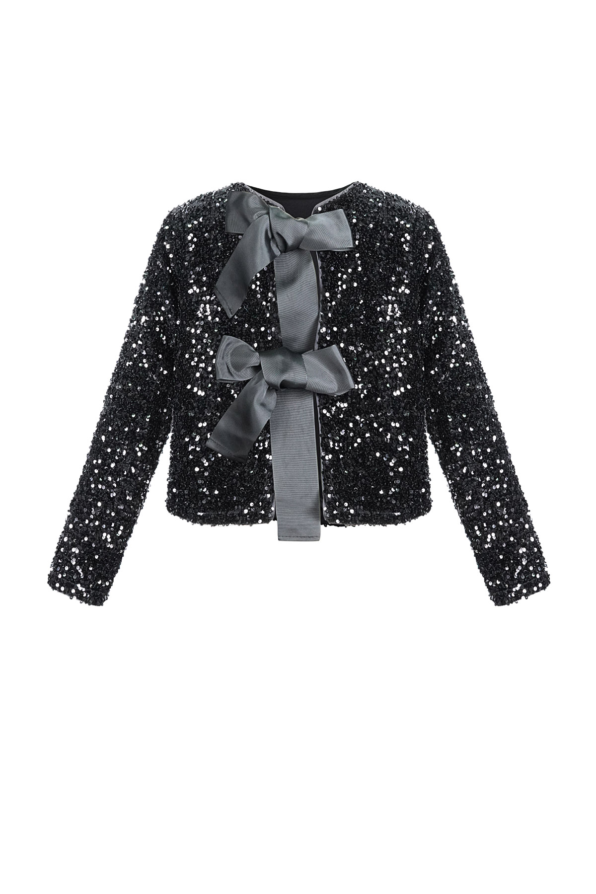Polyester Long Sleeve Top Cropped Bow Detail h5 Picture11