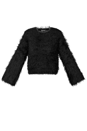 Yapay Kürk Örgü Pullover Kadın Kısa Kesim Yumuşak Dokulu h5 