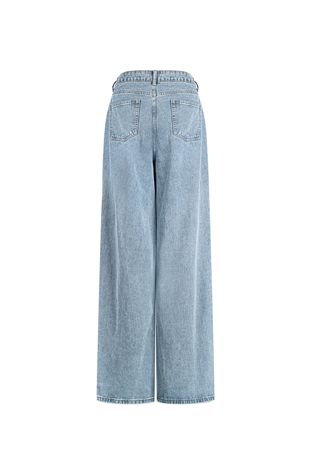 Woven Cotton Women's Wide Leg Denim Pants Casual Solid Color Picture3