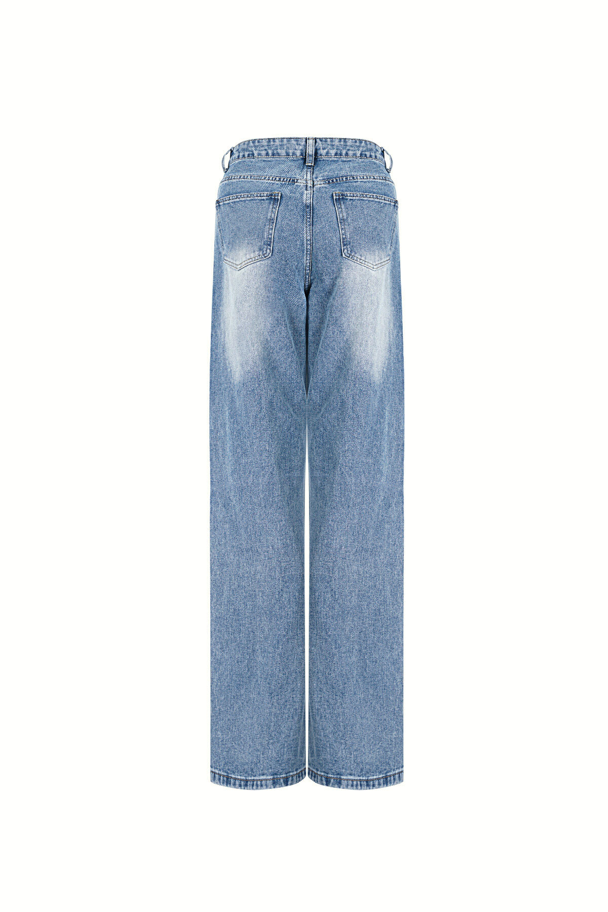 Cotton Woven Damen Straight Leg Jeans Ripped Bild7