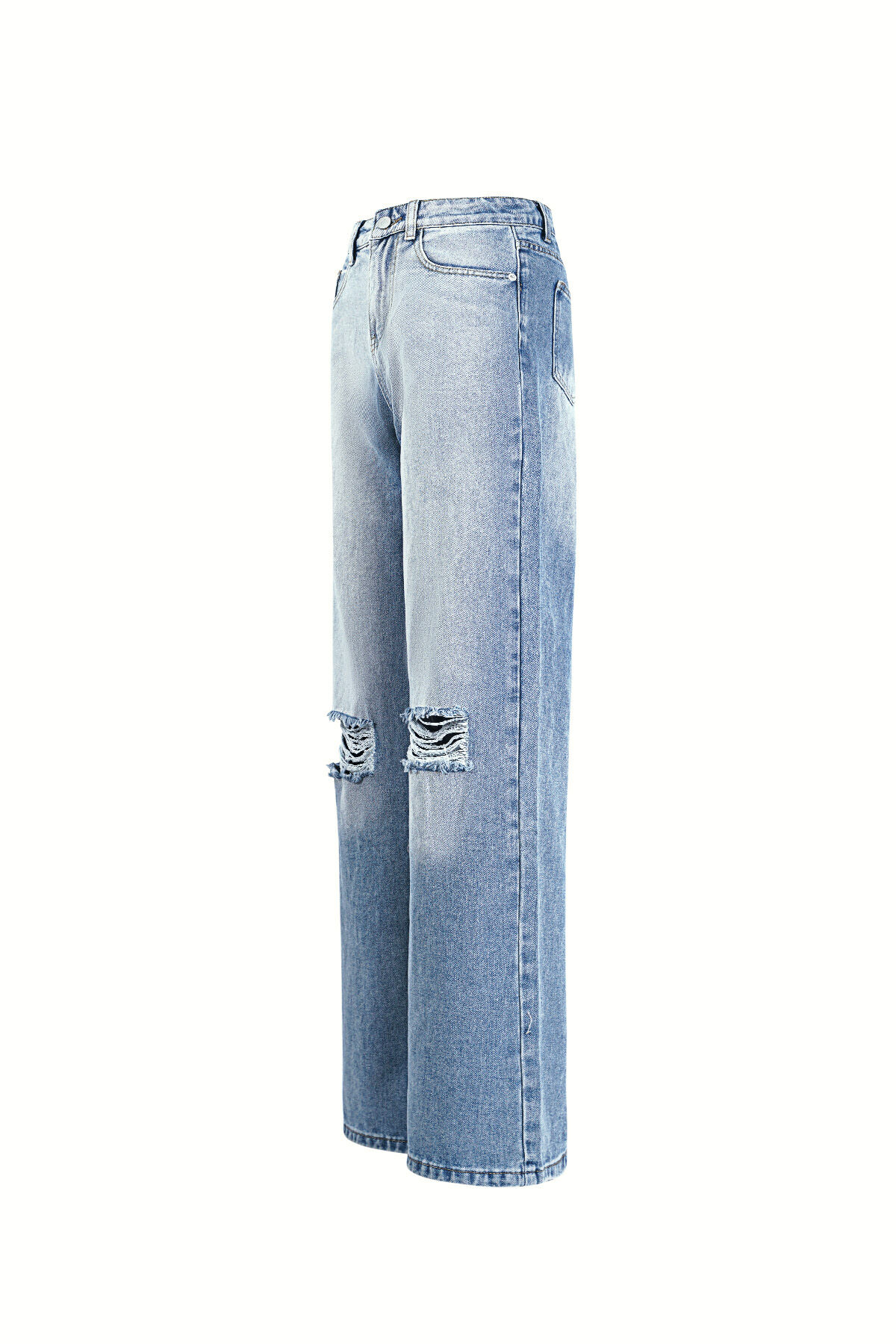 Cotton Woven Damen Straight Leg Jeans Ripped h5 Bild6
